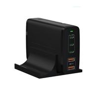 CXCDSS Station de Charge, Chargeur USB C 245W 5 Ports PD Station de Charge Rapide 140W PD3.1/PPS/QC4+/QC3.0 Adaptateur Secteur(with Cable)