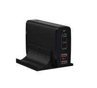 CXCDSS Station de Charge, Chargeur USB C 245W 5 Ports PD Station de Charge Rapide 140W PD3.1/PPS/QC4+/QC3.0 Adaptateur Secteur(3pin and Cable)