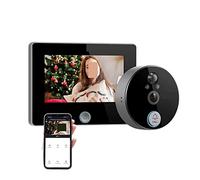 CXCDSS Visiophone sans Fil, Caméra de Sonnette Porte Intelligente Tuya avec Judas vidéo 720P/140 ° for écran LCD 4.3 Pouces détection Mouvement PIR 24H(DOORBELL)