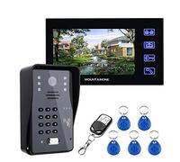 CXCDSS Visiophone sans Fil, Sonnette d'interphone vidéo de 7 Pouces avec Mot Passe RFID 1000TV Ligne caméra système contrôle d'accès à Distance sans Fil