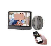 CXCDSS Visiophone sans Fil, Sonnette Intelligente Tuya avec Judas vidéo caméra 1080P/120 ° écran LCD 4.3 Pouces détection de Mouvement PIR 24H Appartement oculaire