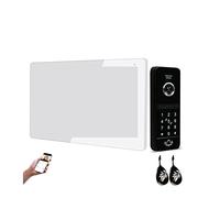 CXCDSS Visiophone sans Fil, Tuya 1080P système d'interphone vidéo Maison Mot de Passe Carte déverrouiller Appartement Villa Appel entrée téléphone Sonnette 4 Fils(Zwart)