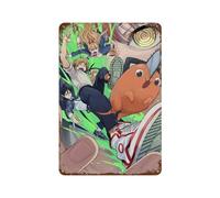 CXEEUDFFN Affiche d'illustration d'anime Tronçonneuse Man Décoration murale Art Métal Affiche Moderne Bar Décorations 30 x 20 cm
