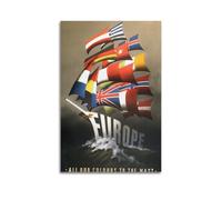 CXEEUDFFN Poster décoratif sur toile représentant le plan maréchal européen - Poster et image d'art moderne pour chambre à coucher (60 x 90 cm)