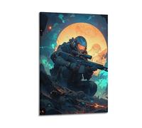 CXEEUDFFN Poster décoratif sur toile représentant un soldat de science-fiction avec fusil de sniper - 30 x 45 cm