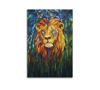 CXEEUDFFN Poster décoratif sur toile, tête de lion, style cubisme, décoration murale moderne pour chambre à coucher (30 x 45 cm)