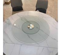 CXEGCCUF Plateau Rotatif en Verre trempé de 31 po, Plateau tournant Rond Lazy Susan pour Table de Salle à Manger, Grande Plaque pivotante décorative de Table de 35 po pour la Cuisine de la