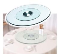 CXEGCCUF Plateau tournant épais Lazy Susan Plateau de Service Rond en Verre trempé 20", 24", 27", 31", 35", 39", Plaque pivotante Robuste, pièce maîtresse Anti-Inclinaison avec roulement si