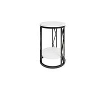 CXEGCCUF Tables Consoles Tables gigognes Table d'appoint Ronde Cadre en métal Support de Plaque de Roche Bureau Salon Canapé Côté Petite Table Basse Table d'appoint à 2 Niveaux Support de t