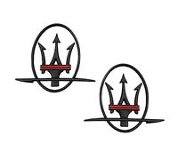 CXFFB 2 Pièces Voiture Décalcomanies Insigne Autocollant pour Maserati Ghibli Quattroporte Levante Granturismo GranCabrio MC20 ABS Emblème Style Autocollants Accessoires,B
