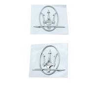 CXFFB 2 Pièces Voiture Emblèmes Autocollants pour Maserati Ghibli Granturismo Levante Quattroporte GT Q4 coupé Gransport 3D ABS Badge Décalcomanies,D