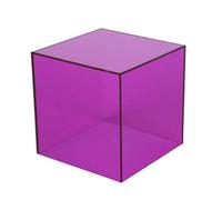 CXGBQSJ Boîte Vitrine en Acrylique Coloré 35x35x20cm, Conteneur Durable pour Figurines, Soins De La Peau Et Accessoires,Violet,Five Sided