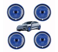 CXGBQSJ Lot de 4 enjoliveurs de Roue universels de 16 Pouces, Accessoires extérieurs de Remplacement pour décoration de Voiture élégante,Bleu