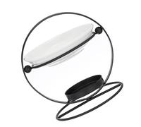 CXGFRGH Brûleur d'aromathérapie, avec Support de Bougie Chauffe-Plat à Cadre Circulaire Unique for aromathérapie la Maison et au Bureau(Black)