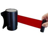 CXGFRGH Ruban de barrière rétractable， Barrière de File d'attente Murale rétractable 2/3/5/10 m, barrière contrôle des foules, Coque Noire avec Accessoires(3M/9.8FT)