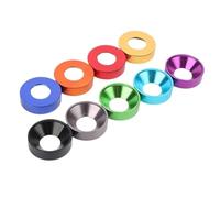 Cxiang-Rondelles d'arrêt M2 M2.5 M3 M4 M5 M6 M8 Aluminium Alloy Conical Washers Colorful Spacers Gasket, Corrosion et durable(Silver,M2)