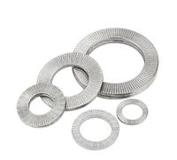 Cxiang-Rondelles d'arrêt M3-M22 Self-Lock Washers Wedge Stainless Steel Dacromet Dual Stack Loose-proof Washer Shock-proof, Corrosion et durable(Dacromet Treated,M4 x20pairs)