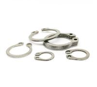 Cxiang-Rondelles d'arrêt M6 To M40 304 Stainless Steel Black 65mn Manganese Shaft Retaining Snap Ring Washer Bearing C Type External Circlip, Corrosion et durable(304 stainless steel,M8 50pcs)