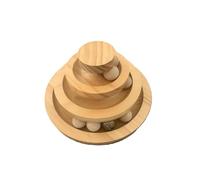 CXIAOSJUN Boule à rouler en bois multicouche pour chat - Balle interactive résistante aux morsures pour profiter et soulager l'ennui - Plateau tournant en bois massif