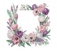 CXINLky 5D Diamond Art Painting Cadre photo 20 x 20 cm pour photos et images, créatif DIY Diamant Peinture Fleur Cadre Photo Set Décoration de table Maison Bureau Décoration 06