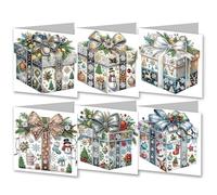 CXINLky 5D DIY Diamond Art Painting Cartes, 2024 Noël Diamond Art Painting Cartes, 6 cartes de Noël, Noël pour famille-05
