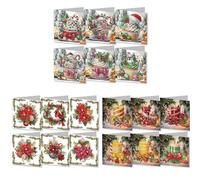 CXINLky 5D DIY Diamond Painting Cartes, 2024 Nouveautés Diamond Painting Cartes, 6 pièces Diamond Painting Cartes Anniversaire, Carte Cadeau Vacances pour Famille, Amoureux - 3 pièces H