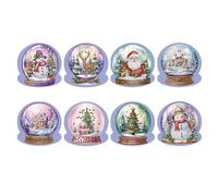 CXINLky 5D DIY Diamond Painting Cartes, 2024 Nouveautés Diamond Painting Cartes, 8 cartes de peinture diamant d'anniversaire, carte cadeau de vacances pour la famille, les amoureux, Noël 17