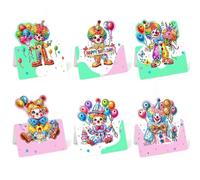 CXINLky Cartes de peinture diamant 3D - Art diamant - Carte de Noël - Anniversaire - Carte cadeau - Vacances pour la famille, les amoureux, les amis - 08 clown
