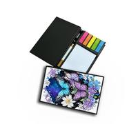 Cxinlky Diamond Art Painting Bloc mémo, Bloc mémo de Diamond Art avec 110 feuilles blanches, stylo à bille et 125 notes adhésives, Bloc mémo pour la maison, bureau - 50 papillons