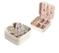CXINLky Diamond Art Painting Boîte à bijoux en cuir synthétique 2 couches Diamond Art Organiseur de bijoux avec serrure Boîte à bijoux avec doublure douce pour bagues, boucles d'oreilles, colliers