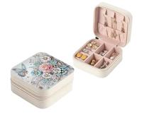 CXINLky Diamond Art Painting Boîte à bijoux en cuir synthétique 2 couches Diamond Art Organiseur de bijoux avec serrure Boîte à bijoux avec doublure douce pour bagues, boucles d'oreilles, colliers