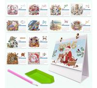 CXINLky Diamond Art Painting Calendrier de table de Noël 2026 avec liste de choses à faire à l'arrière pour les personnes de cœur, les petites amies et les collègues, 01-2026