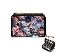 CXINLky Diamond Art Painting Étui pour cartes de crédit DIY Diamond Art Premium PU avec fermeture éclair, protection RFID, portefeuille fin pour cartes de crédit pour homme et femme, 05-Tiger