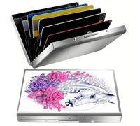 CXINLky Diamond Art Painting Étui pour cartes, DIY Diamond Art Premium en acier inoxydable étui pour cartes de crédit, protection RFID, portefeuille pour cartes de crédit 09 Cheval