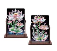 CXINLky Diamond Art Painting Miroir, 5D 2 pièces Diamond Art Miroir de table réversible, Miroir de maquillage à faire soi-même Miroir de maquillage pour cadeaux-04 Fleur