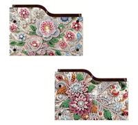 CXINLky Diamond Art Painting Porte-télécommande DIY Diamond Art Boîte de rangement de bureau en bois Boîte de rangement cosmétique Organiseur avec 2 compartiments 2 pièces C