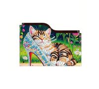 CXINLky Diamond Art Painting Porte-télécommande DIY Diamond Art Boîte de rangement de bureau en bois Boîte de rangement cosmétique Organiseur avec 2 compartiments - 19 chats