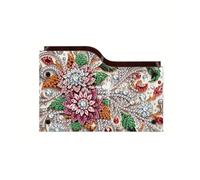 CXINLky Diamond Art Painting Porte-télécommande DIY Diamond Art Boîte de rangement de bureau en bois Boîte de rangement cosmétique Organiseur avec 2 compartiments 10 fleurs