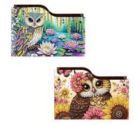 CXINLky Diamond Art Painting Porte-télécommande DIY Diamond Art Boîte de rangement de bureau en bois Boîte de rangement cosmétique Organiseur avec 2 compartiments 2 pièces D