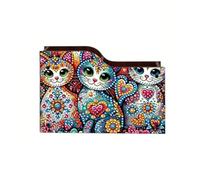 CXINLky Diamond Art Painting Porte-télécommande DIY Diamond Art Boîte de rangement de bureau en bois Boîte de rangement cosmétique Organiseur avec 2 compartiments - 12 chats