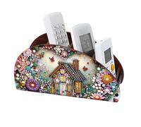 CXINLky Diamond Art Painting Support de Télécommande, Boîte de Rangement de Bureau en Bois pour Diamond Art, Organisateur de Cosmétiques avec 4 Compartiments - 16-Maison