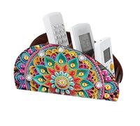 CXINLky Diamond Art Painting Support de télécommande, boîte de rangement en bois, boîte de rangement cosmétique, organisateur avec 4 compartiments, 17 maison en bois