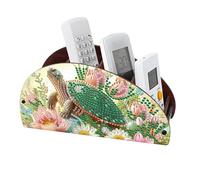 CXINLky Diamond Art Painting Support de télécommande Diamond Art Boîte de rangement de bureau en bois Boîte de rangement cosmétique Organiseur avec 4 compartiments Tortue 08