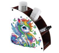 CXINLky Diamond Art Painting Support de télécommande DIY Diamond Art Bureau Boîte de rangement en demi-lune Boîte de rangement cosmétique Organisateur avec 4 compartiments - Cheval 01