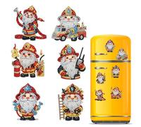 CXINLky DIY Diamond Art Painting Aimants pour réfrigérateur, peinture diamant créative 5D kits d'aimants pour réfrigérateur, tableau magnétique, tableau blanc, tableau d'affichage-08-pompier nain