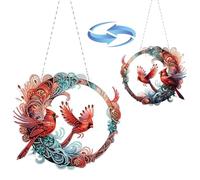 CXINLky DIY Diamond Art Painting Cardinal Pendentif avec chaîne, peinture diamant pour fenêtre, peinture diamant 5D, kit de décoration murale pour fenêtre, mur, entrée, jardin, décor-15