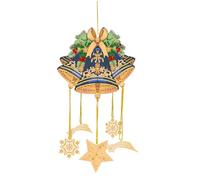 CXINLky DIY Diamond Art Painting Pendentif avec chaîne, peinture diamant de Noël images de fenêtre, peinture diamant 3D kits de décoration murale pour fenêtre mur entrée jardin décor-04-cloche de Noël