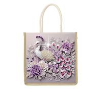 CXINLky DIY Diamond Art Painting Sac de transport avec grande capacité, sac fourre-tout en tissu, 06-paon