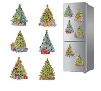 CXINLky DIY Diamond Painting Aimants pour réfrigérateur, peinture diamant créative, kits d'aimants pour réfrigérateur, tableau magnétique, tableau blanc, tableau d'affichage, arbre de Noël 23