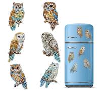 CXINLky DIY Diamond Painting Aimants pour réfrigérateur, peinture diamant créative kits d'aimants pour réfrigérateur, tableau magnétique, tableau blanc, tableau d'affichage-35 hibou